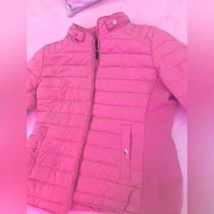 Pink petite puffer jacket